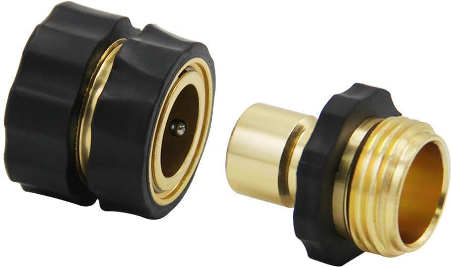 Twinkle Star 3/4 Inch Garden Hose Fitting Quick Connector Set, 4 Set | Garden Hose Splitter 2 Way, Y Connector Brass