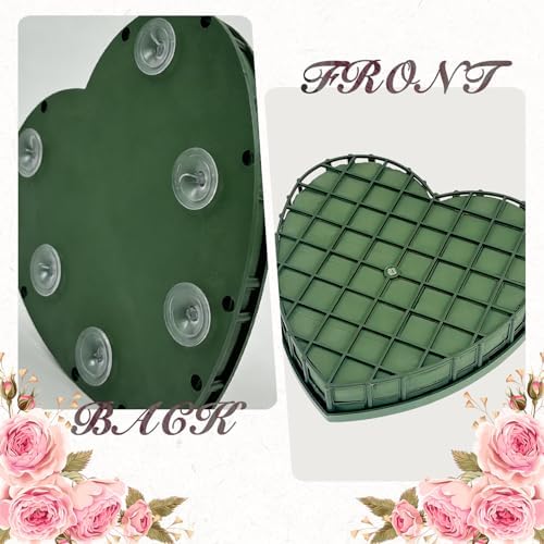 Heart-Shaped Floral Foam Cage with Suction Cup - 20cm for Wedding Car