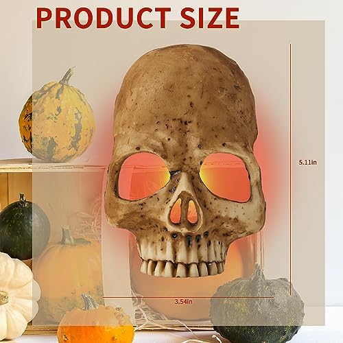 Skull Night Light, 2026 New Skeleton Night Light, Halloween Horrible Light Decoration for Halloween Party and Home Decor (Grey)