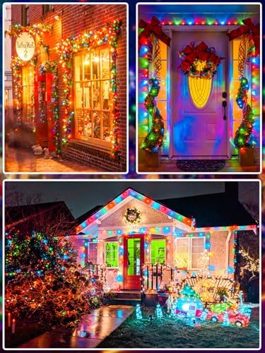 Extendable Christmas String Lights Indoor Outdoor 42.8FT 100 LED Multicolor