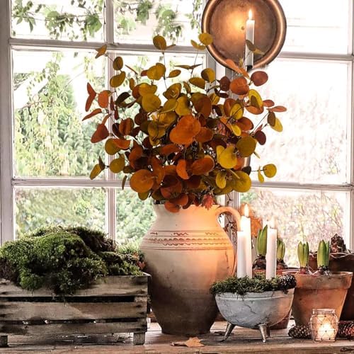 24 Pcs Artificial Fall Eucalyptus Stems, 26.7 Inch