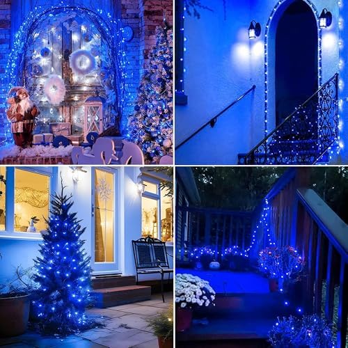 Joomer Solar Fairy Lights, 2-Pack Total 80FT 240LED String Lights, Blue