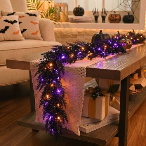 Valery Madelyn 9ft Artificial Norfolk Pine Halloween Garland for Mantle