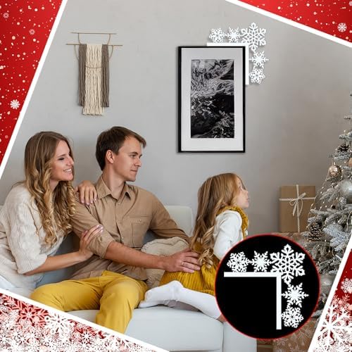 Yaocom 11.8 x 11.8 Metal Christmas Door Topper, Snowflake Door Frame Decor