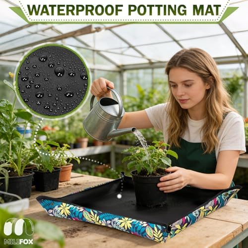 Repotting Mat, Potting Mat for Indoor Plants, Print, 29.5"x 29.5"