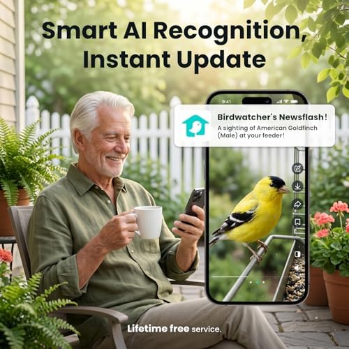 Birdfy Smart Bird Feeder with Camera, Solar Powered, Gift for Bird Lovers