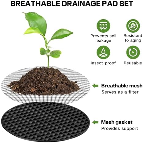 60 Mesh Screen for Planter Pots, Plant Drainage Insert, Pot Grid Mats Pads