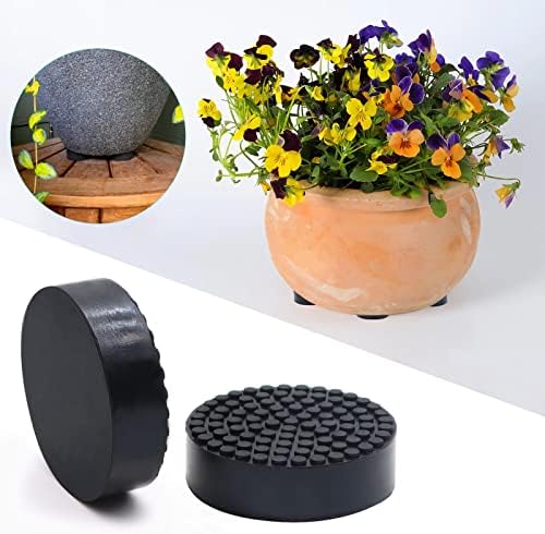 20 Pack Invisible Pot Feet, Non-Slip Solid Rubber Plant Pots Risers, 0.06" Durable & Reusable Pot Lifters for Indoor & Outdoor Planters, Drainage & Moisture Control Pads, Non-Scratch