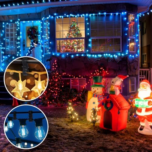 100 Pieces Christmas Light Clips Gutter Clips for Hanging Outdoor Lights Plastic S Clip Hooks Halloween Valentine's Gutter Hang Hooks for Outdoor String Lights Party Decoration