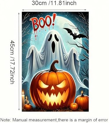 BlissYard Halloween Ghost Pumpkins Garden Flag 12x18 Inch Polyester