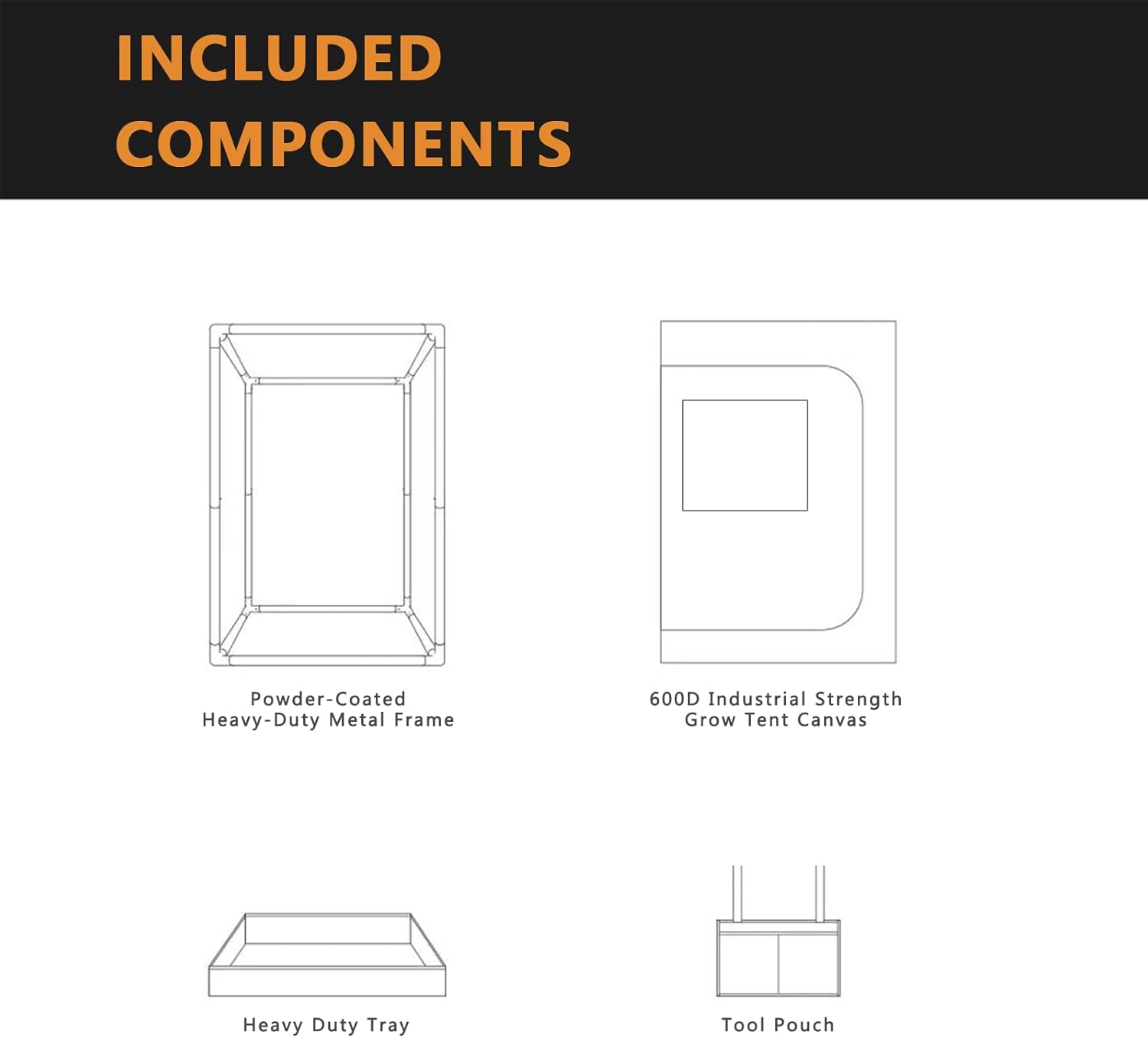 3x3 Grow Tent Kit (32"x32"x63") - Heavy-Duty 600D Diamond Mylar Lining, 98% Reflective, Viewing Window & Waterproof