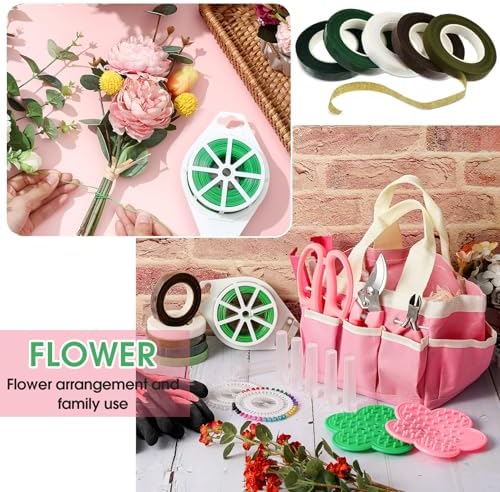 207 Pcs Floral Arrangement Kit in Pink for Weddings, Bouquets and DIY