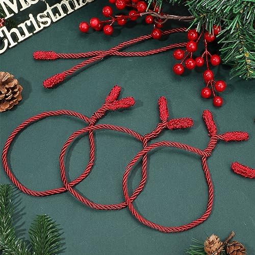 Zhengmy 20 Pcs 25 Inch Extra Long Christmas Garland Ties Christmas Decorative Twist Ties for Banister Reusable Flexible Twist for Holiday Xmas Home Decorations Craft Wrapping (Red)