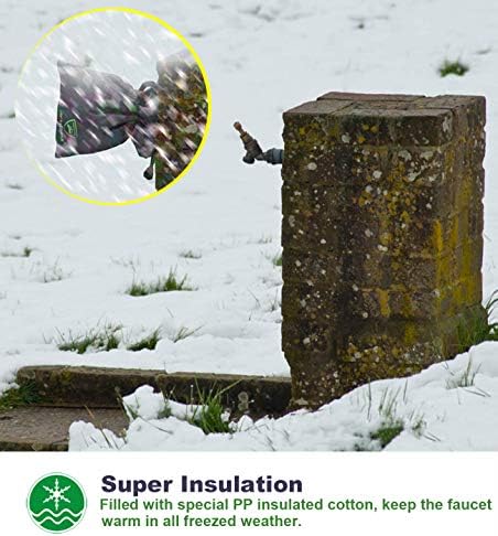 Pro Outdoor Faucet Cover Socks for Winter Freeze Protection, 5.9" W x 7.7" H, Black, Set of 2