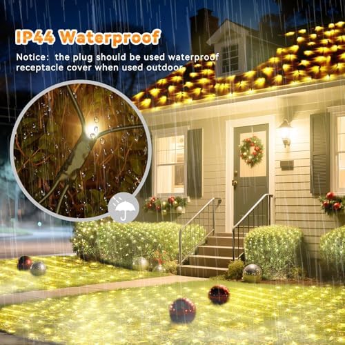 LitHome 14.8FT x 5FT Christmas Net Lights Outdoor Mesh Lights Connectable
