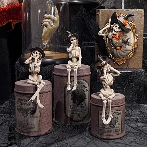 Newman House Studio Halloween-Décorations No-Evil-Skeleton-Figurines