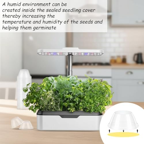 50 Pack Grow Domes Hydroponic, Transparent Hydroponic Dome Covers for Plants, 1.57in Inner Humidity Plant Domes Caps Plant Covers for Growing System