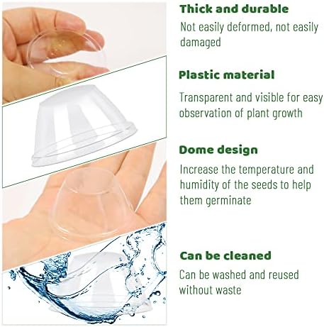 50 Pack Clear Humidity Grow Domes for Plants, 1.57in Inner Diameter
