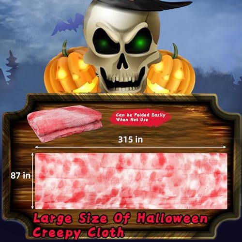 Xgunion Creepy Cloth 315x87 Inch Red Bloody Spooky Gauze