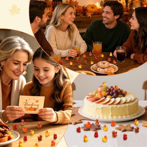 60Pcs Fall Mini Resin Ducks, Miniature Pumpkin Thanksgiving Ducks