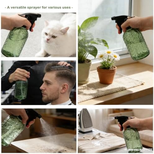 OFFIDIX Watering Can for Indoor Plants, Green Water Can Spray Bottle 2 Pack