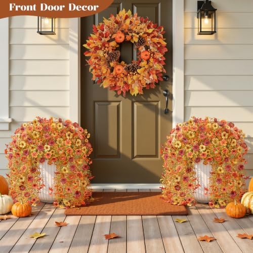 Alupssuc 4 PCS Fall Hanging Flowers Artificial for Outdoor Indoor Decor
