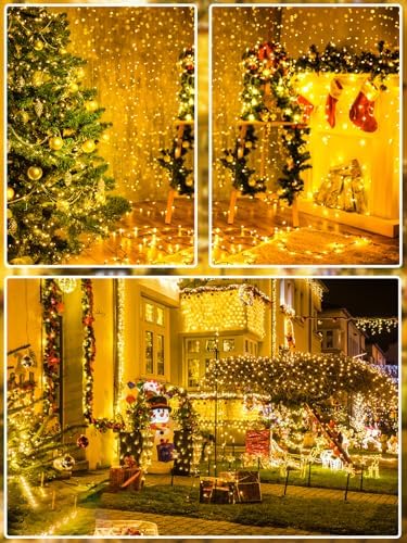 Extendable Christmas String Lights Indoor Outdoor 42.8FT 100 LED Warm White
