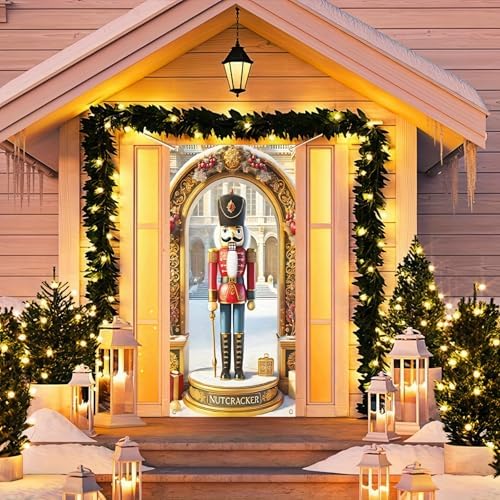 BlissYard Door Cover Nutcracker Soldier Classic 35x71 Inch Polyester