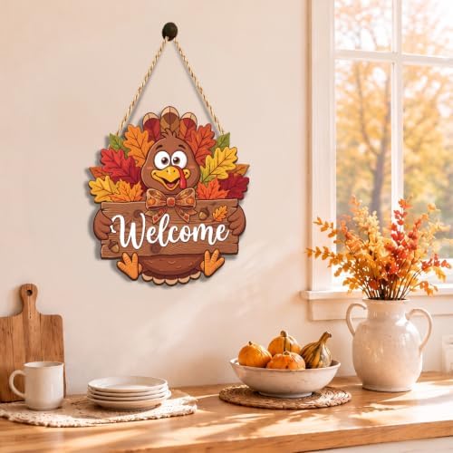 Thanksgiving decorations For Home Turkey Front Door Decor Welcome Wall Sign