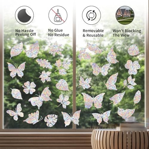 YUOROS 30 Anti Collision Window Decals for Bird Strike Prevention