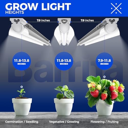 Barrina T8 Grow Lights, 2FT 5000K White Full Spectrum Plant Lights, 6 Packs