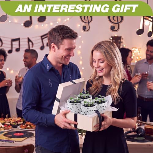 SATINIOR 24 Pack Musical Note Party Favors, Succulents Burlap Planter Pots
