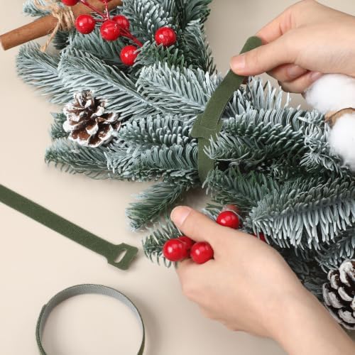 200 Pcs 100 Pcs Christmas Garland Ties for Wreath, Green, 12 Inch