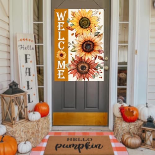 RABUSOFA Fall House Flags 28x40 Double Sided Welcome Sunflower Decoration