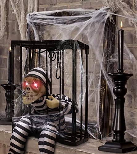 Animated Halloween Decorations with Infrared Sensor, Skull Prisoner