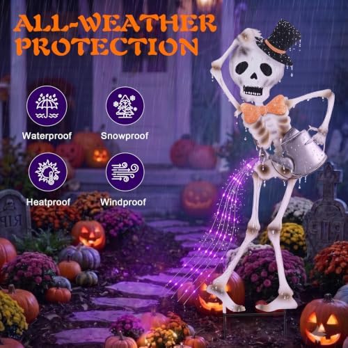 Lewondr 35" Skeleton Halloween Decorations Outdoor