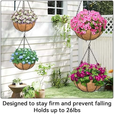 ZeeDix 4 Pack, 16 Inch Hanging Basket Chain with 4 Hooks