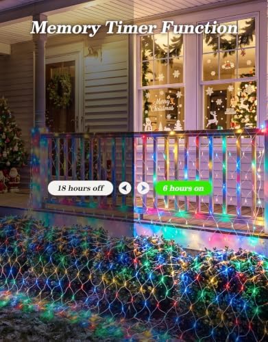 13x13FT Christmas Net Lights Outdoor Plug in with 8 Modes