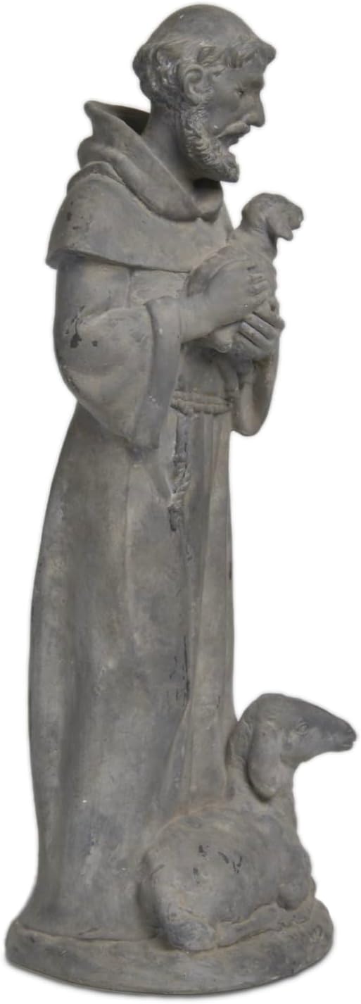 Newman House Studio Vintage St Francis Garden Statue - 15.2 Inch Resin Patron of Animal Figurine Saint Francis