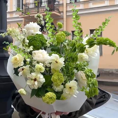 8 pcs Green Delphinium Artificial Flowers, 34.25'' Larkspur Artificial Flowers Silk Fake Flowers Long stem Faux Flowers for Tall Vase Home Wedding Garden Table Decor (Green)