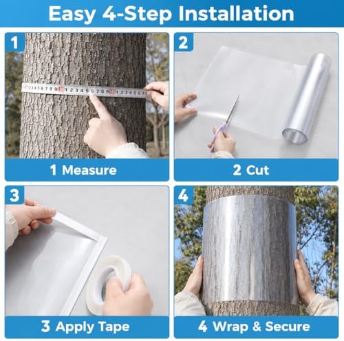 Squirrel Baffle 78.7 Inch – Clear Plastic Tree Trunk Protector Wrap for Bird Feeder Poles and Wooden Posts – Outdoor Climbing Barrier Guard