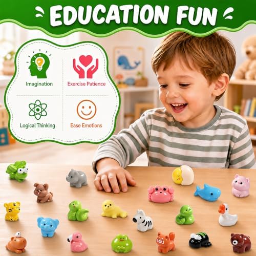 DIYDEC 85pcs Mini Resin Animal Miniature Figures to HideToys