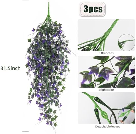RECUTMS Artificial Ivy Vine Fake Hanging Plants Plastic Trailing Greenery