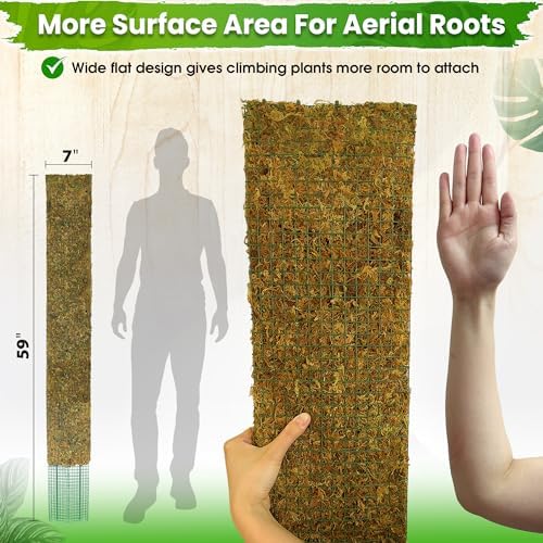 DUSPRO 59" Flat Mesh Moss Pole for Big Climbing Plants, (1pc., 59'')
