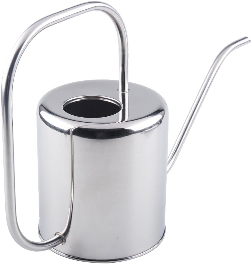 Fasmov 51 Oz Stainless Steel Watering Can Modern Style Watering Pot, Watering Can with Long Spout for Easy Pour, Water