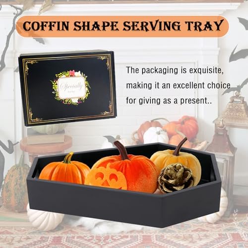 Coffin Serving Tray Decorative Wooden Serving Tray-Black Gothic Home Decor