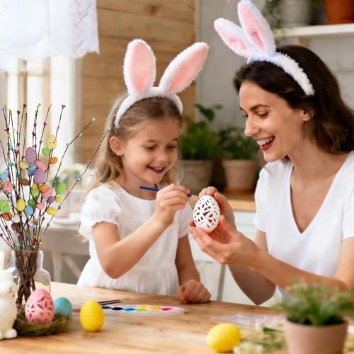 Puluole 26Pcs Easter Decorations for Home - Faux Vine with Berries and Easter Eggs Picks and Sprays Spring Floral Picks Vase Artificial Flowers Arrangements Centerpiece Easters Garland Decor