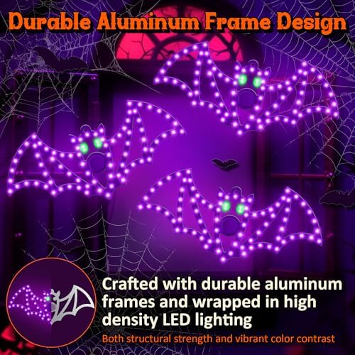3-Pack 14" Halloween Classics Twinkling LED Bat Window Lights