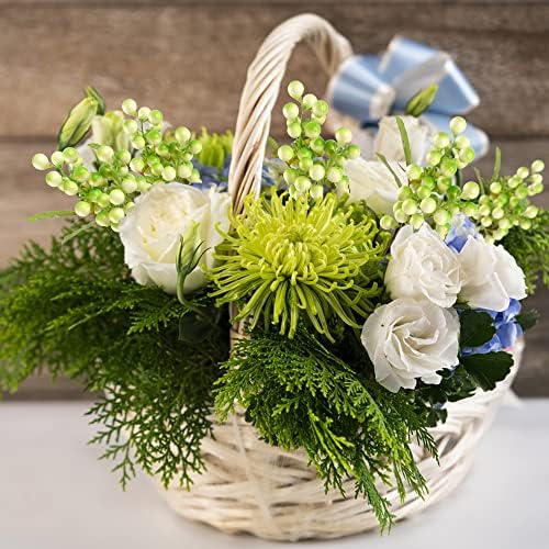 Artificial Berries, 4pcs Artificial White Green Berry Lifelike Fruits Fake Berries for Bridal Bouquet Christmas Home Kitchen Decoration
