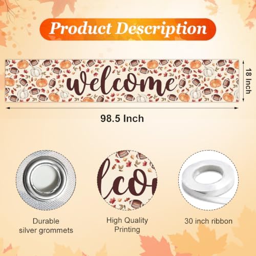 Welcome Fall Banner Fall Football Banner Yard Party Outdoor Decor